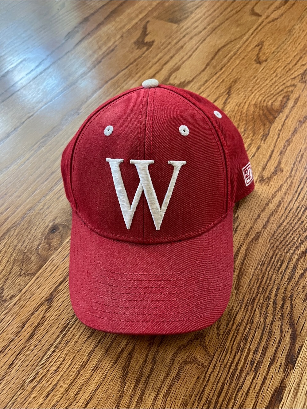 Pro Player Red Baseball Cap with White 'W' Embroidery - Wabash College Baseball